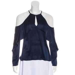 CUSHNIE Silk Crew Neck Blouse